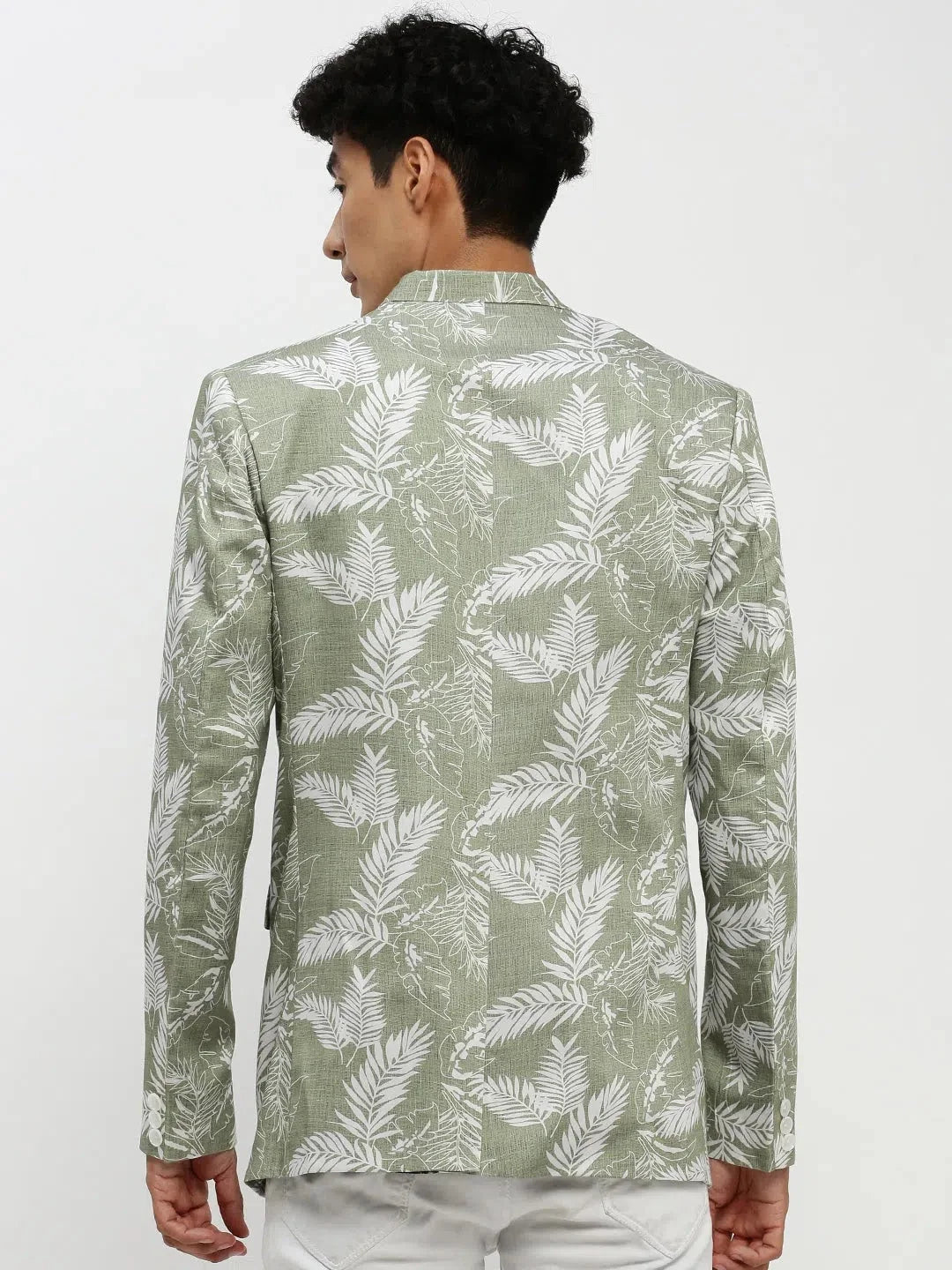 Green Printed Blazer - Indian Nehru Jackets | DesiQlo