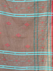 Beige Cotton Saree With Zari Borders-MA64BCT401190043