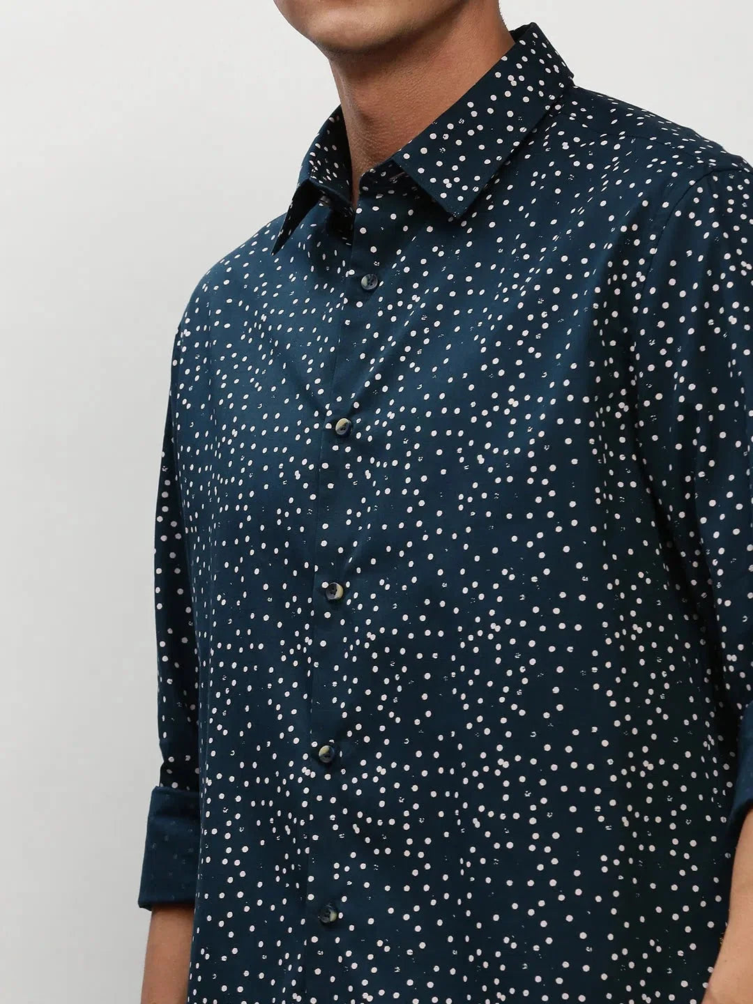 Teal Printed Mens Shirt - Casual Cotton Shirt | DesiQlo