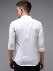 Men White Solid Casual Shirt-ZARAPLAIN-1346-White