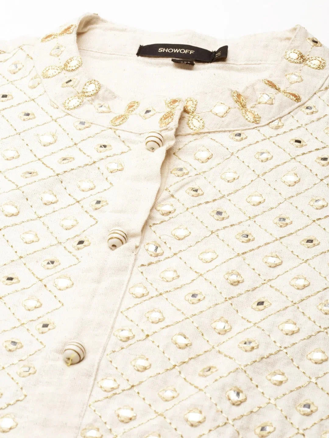 Off White Embroidered Kurta | Elegant Indian Kurta for Women