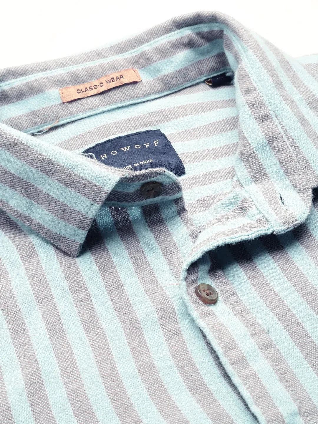 Mens Green Striped Cotton Shirt | DesiQlo Beach Shirts