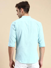 Men Blue Solid Casual Shirt-SAN-DEI-1062-Turquoiseblue
