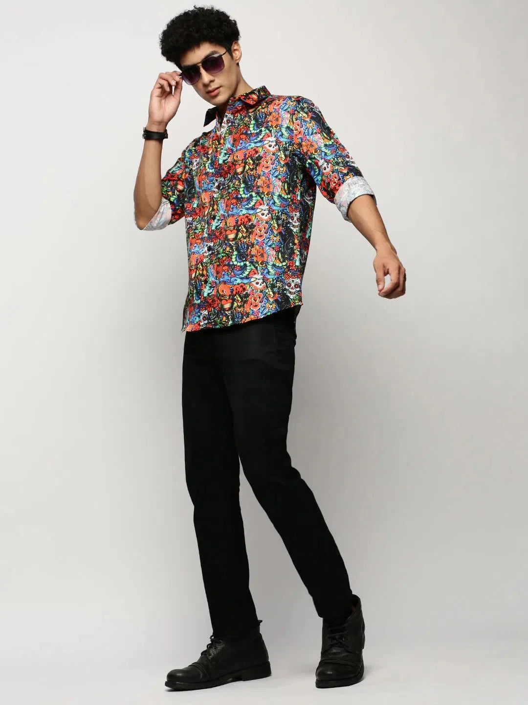 Men's Printed Shirt - Multi Typographic Cotton Shirt | DesiQlo