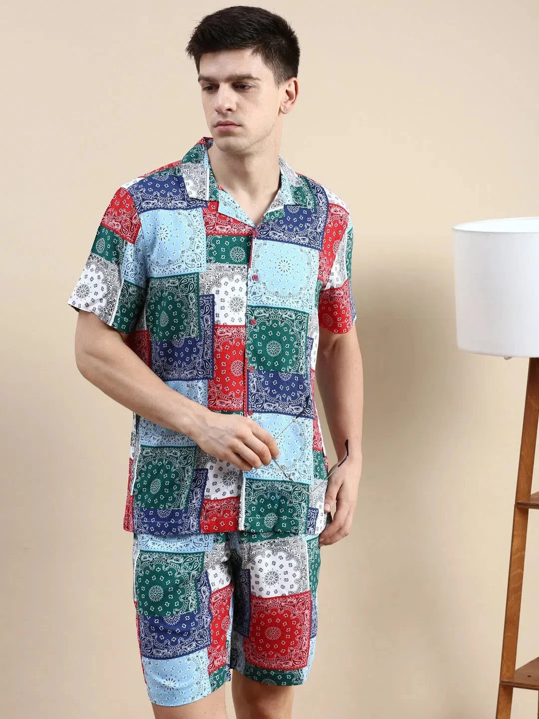 Men Multi Printed Casual Co ord Set-SEABREEZE-2112-Multi