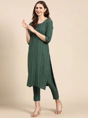 Women's Green Printed Kurta SetKC-946-Green