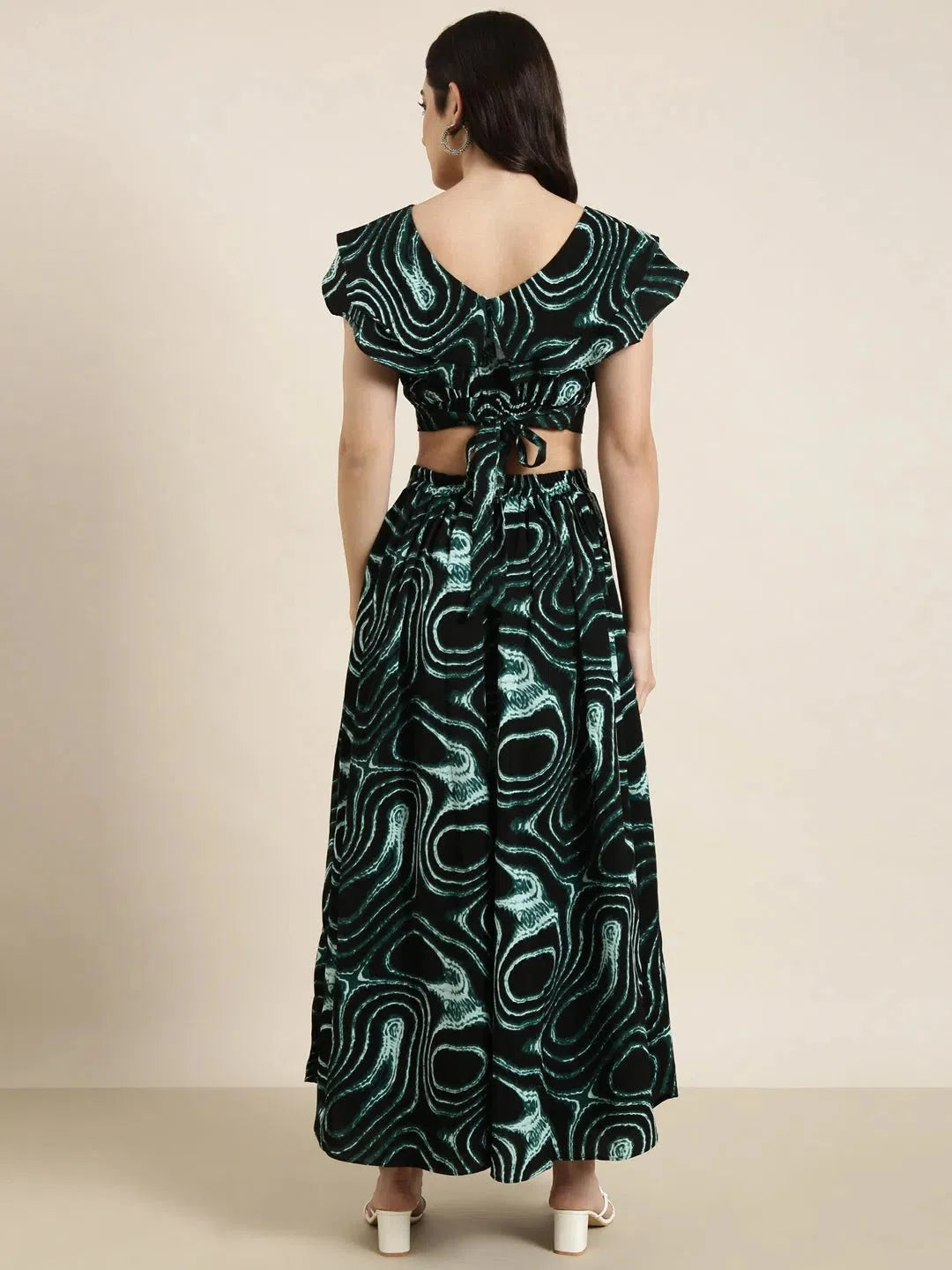 Black Printed Top & Palazzo Set for Women | DesiQlo Fashion