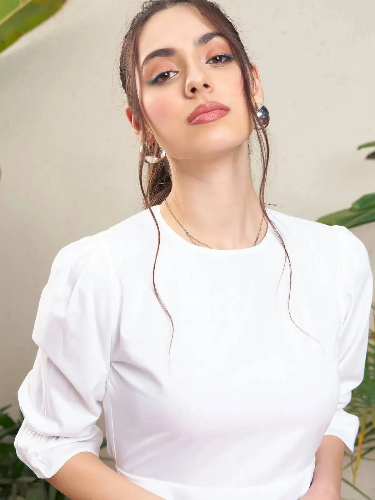 White Poplin Cut-Out Short Dress | Casual & Chic