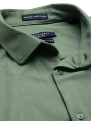 Men Green Solid Casual Shirt-MONTIKNITS-3360-Green