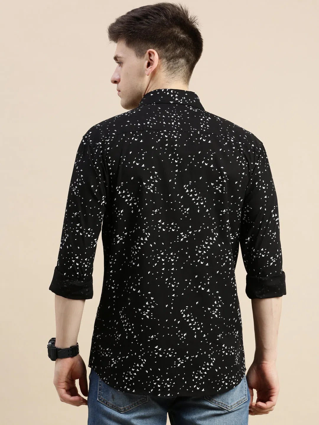Black Graphics Mens Shirt - DesiQlo Cotton Printed Shirt