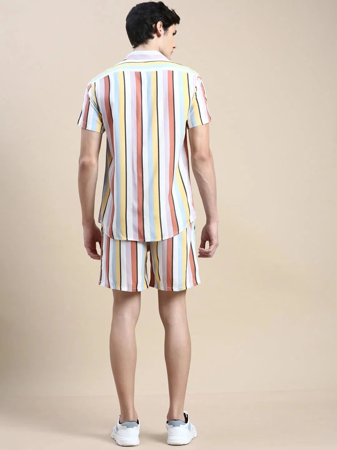 Men's Multi Striped Casual Co ord Set | Mens Two Piece Sets