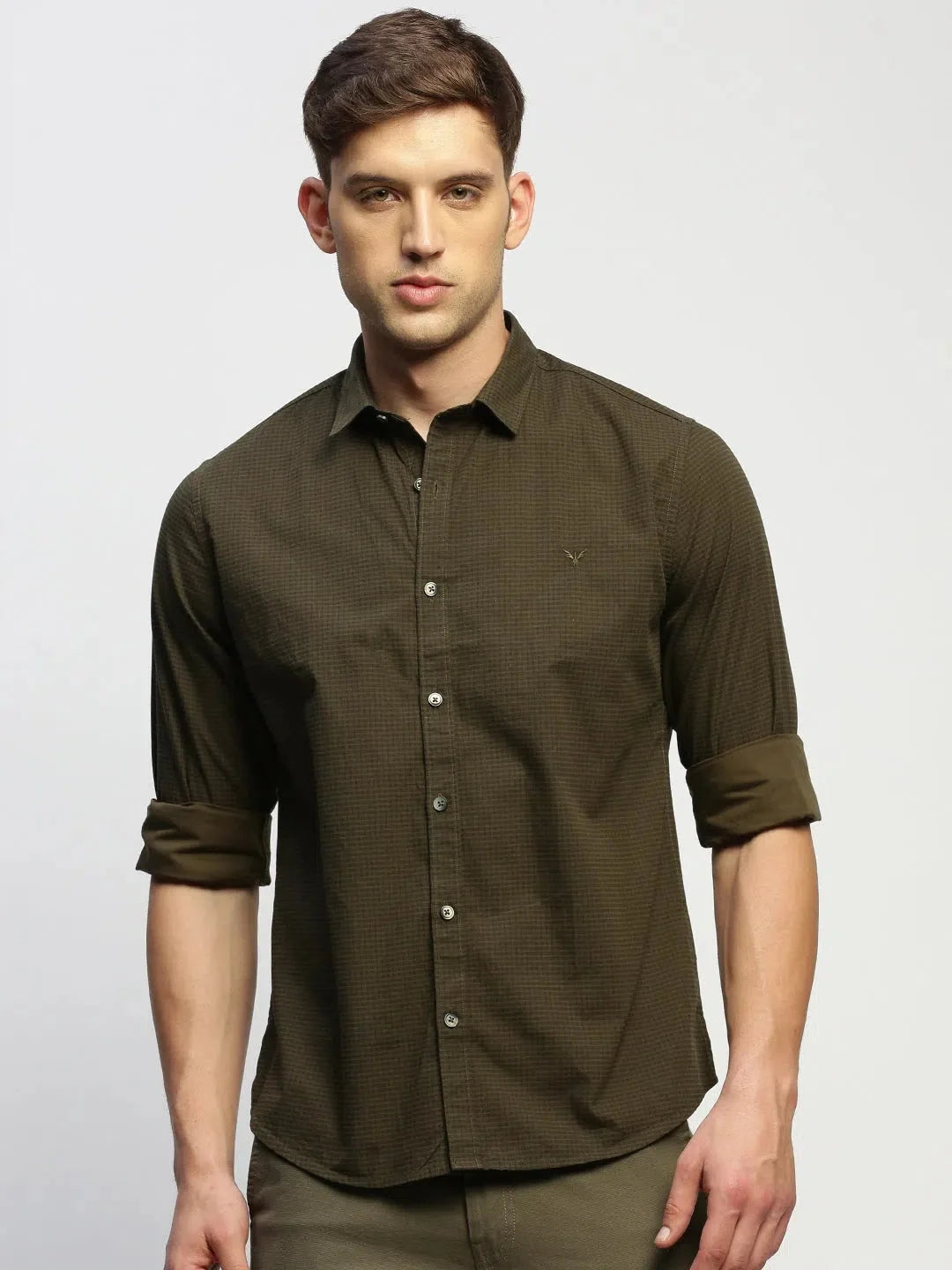 DesiQlo Men's Green Striped Cotton Shirt - Stylish Mens Shirt