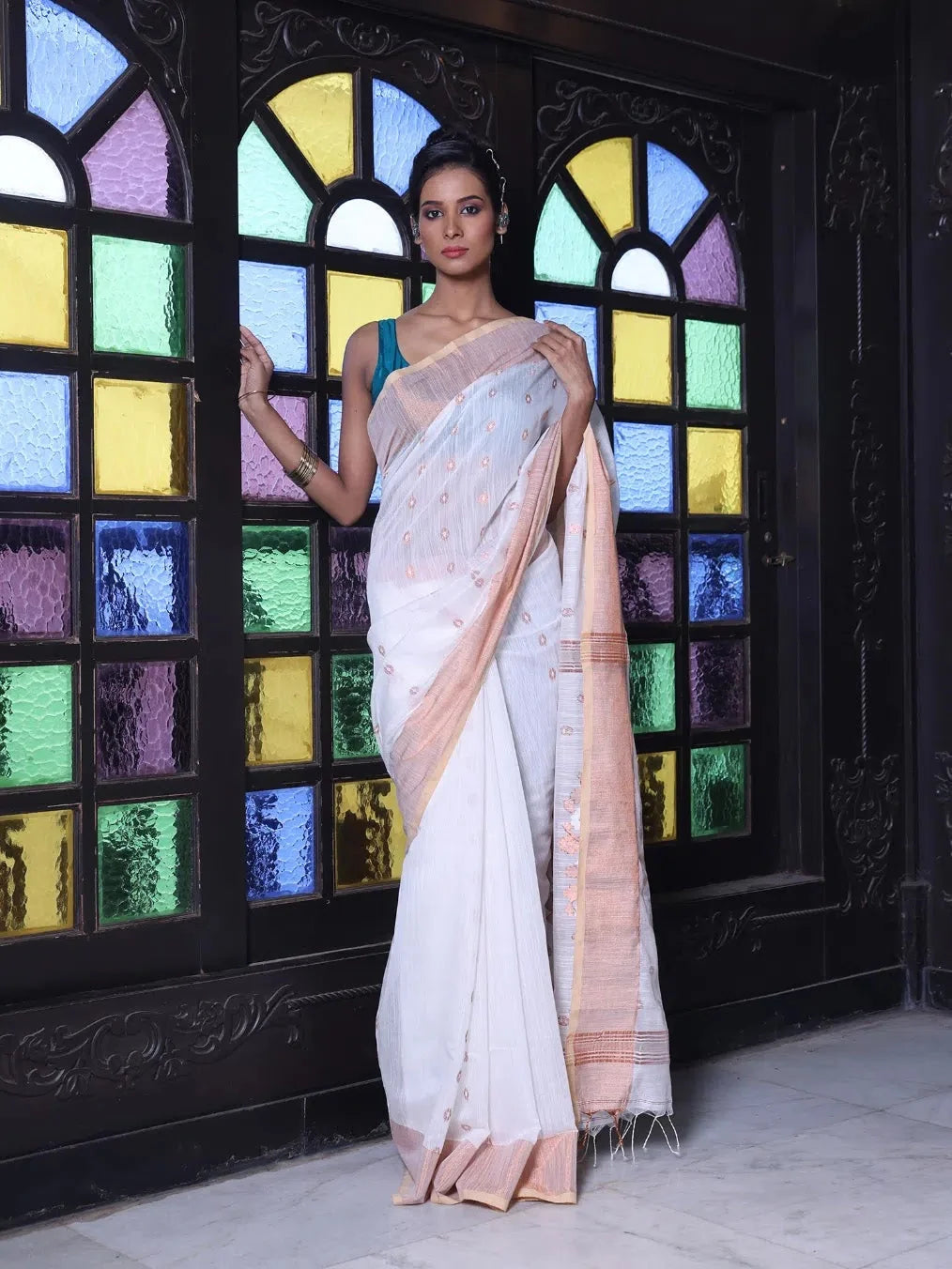 Off White Cotton Saree | Timeless Indian Sarees Collection