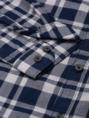 Men Blue Checked Casual Shirt-DALTONCHECKS-4096-Blue