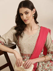 Women Sea Green Floral Kurta Set-HO-904-1eagreen