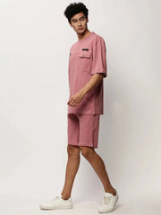 Men Mauve Solid Casual Co ords-EX-103-Mauve