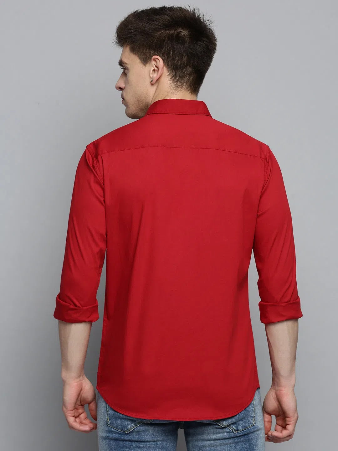 Red Solid Cotton Shirt - DesiQlo Casual & Formal Shirts for Men