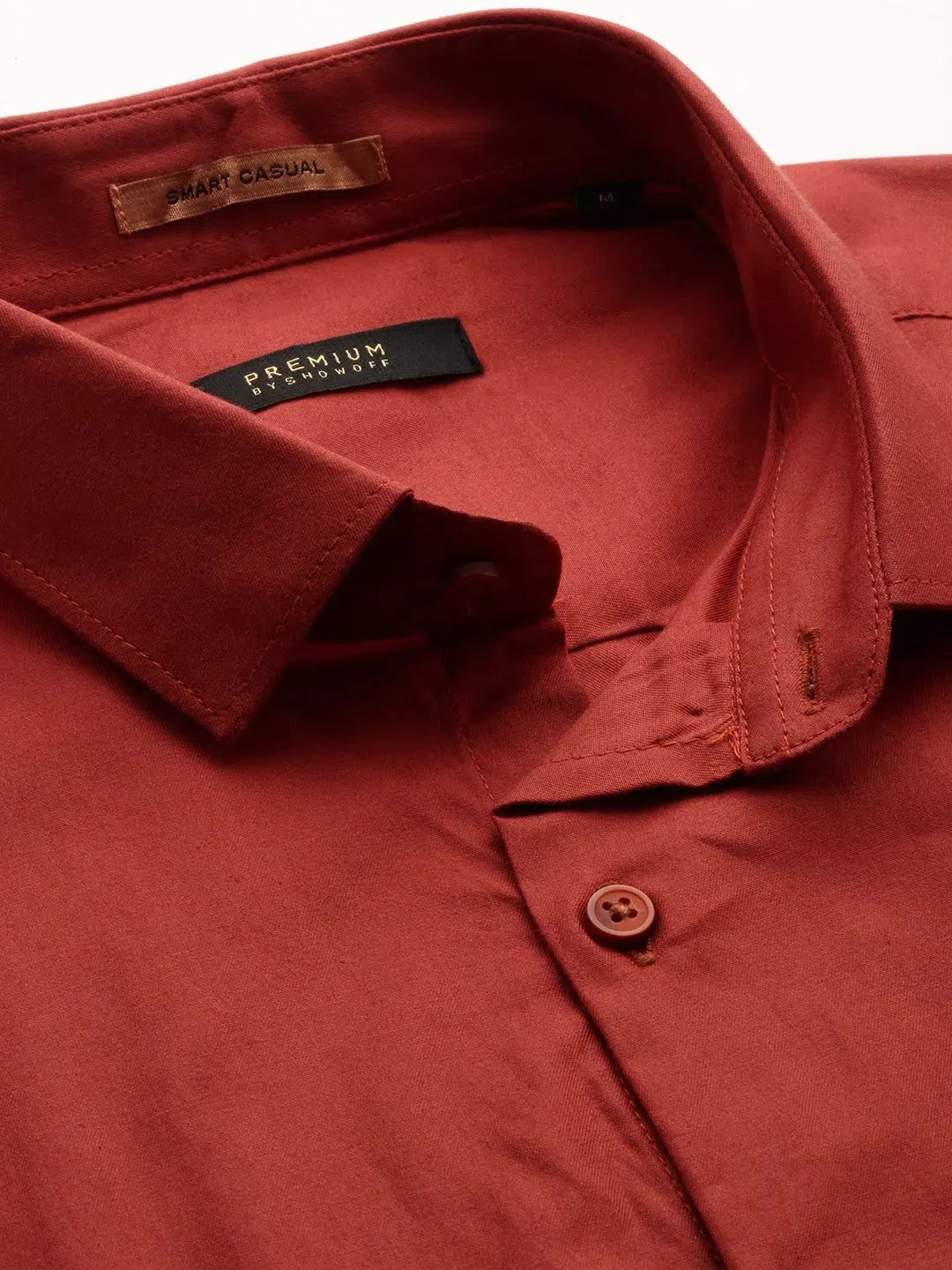 Rust Printed Linen Mens Shirt | Casual Fashion DesiQlo