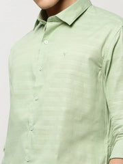 Men Green Striped Casual Casual Shirts-TAROSTRIPE-601-Green