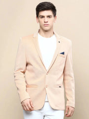 Men Peach Solid Casual Blazers-AR-43-Peach
