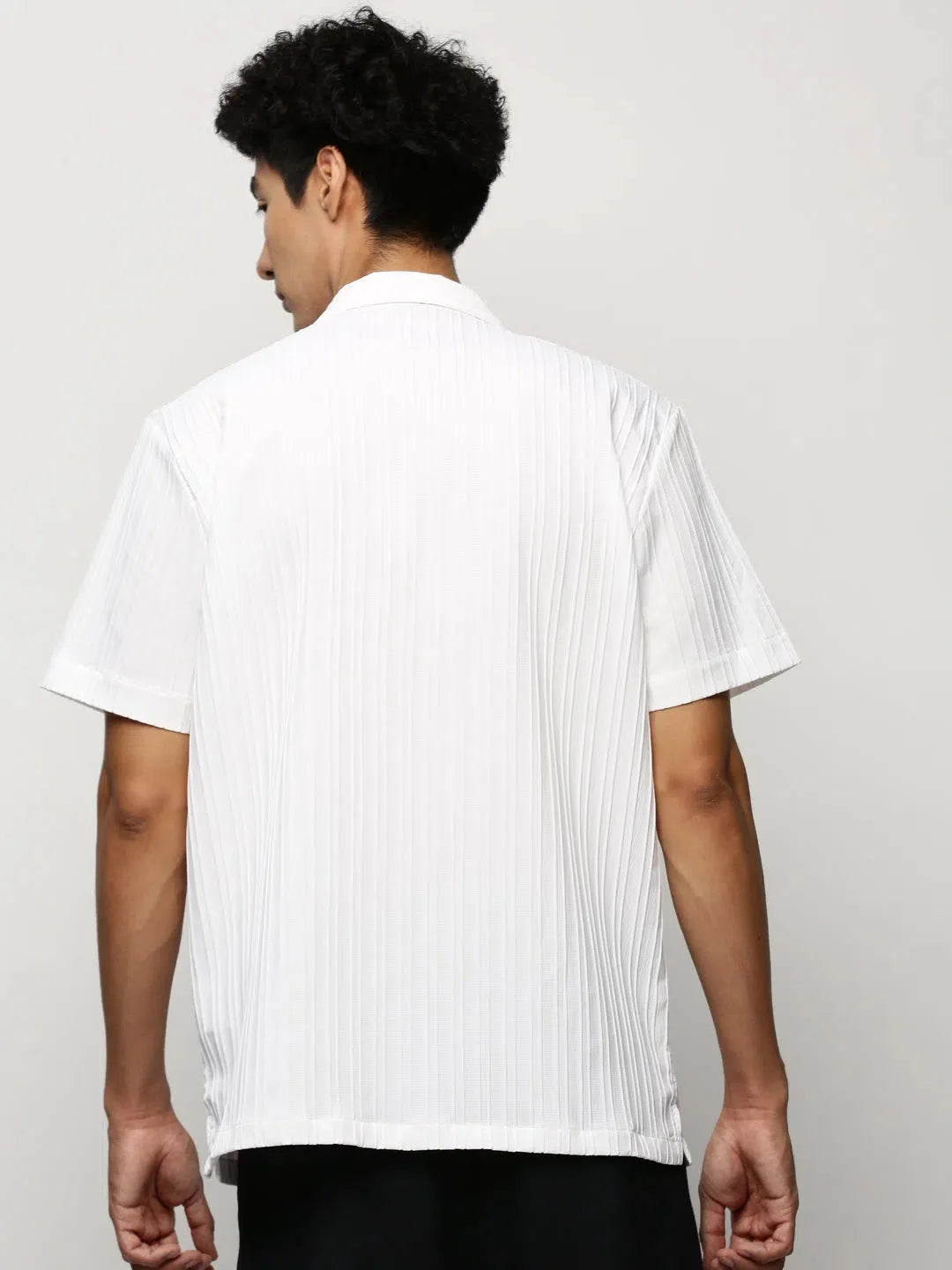 White Striped Cotton Mens Shirt | DesiQlo Beach Shirts
