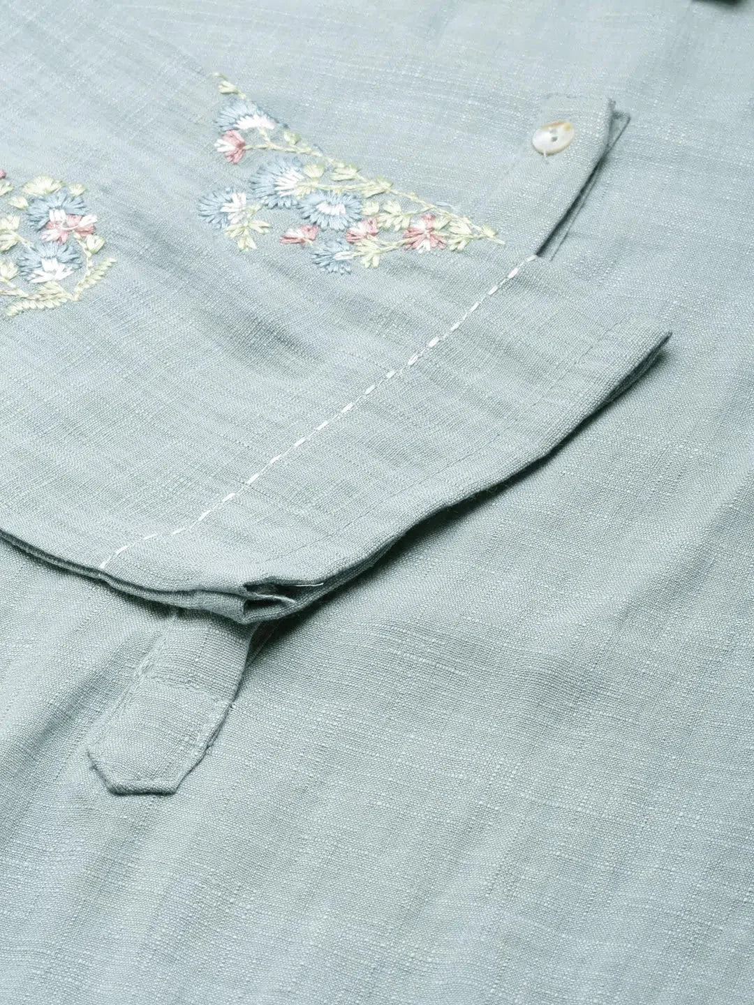 Blue Solid Cotton Kurta: Classic Indian Kurta for Ladies