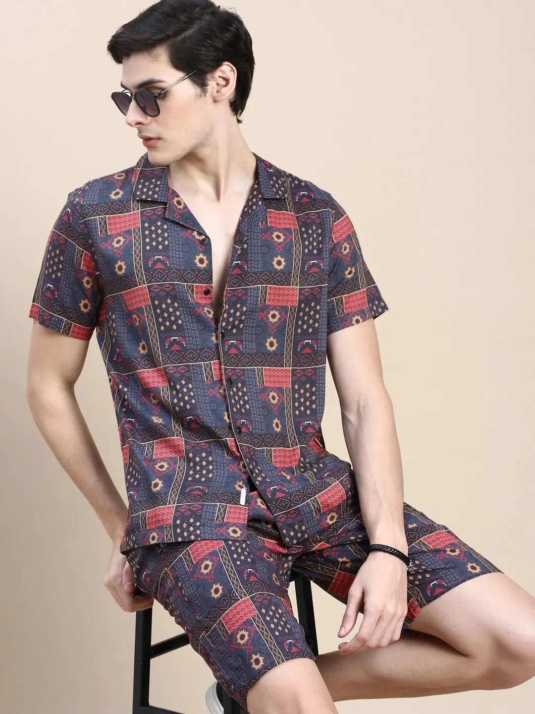 Men's Printed Co ord Set - Casual Cotton Two Piece Sets