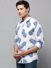 Men White Printed Casual Shirt-DIXIFPRINT-4805-White