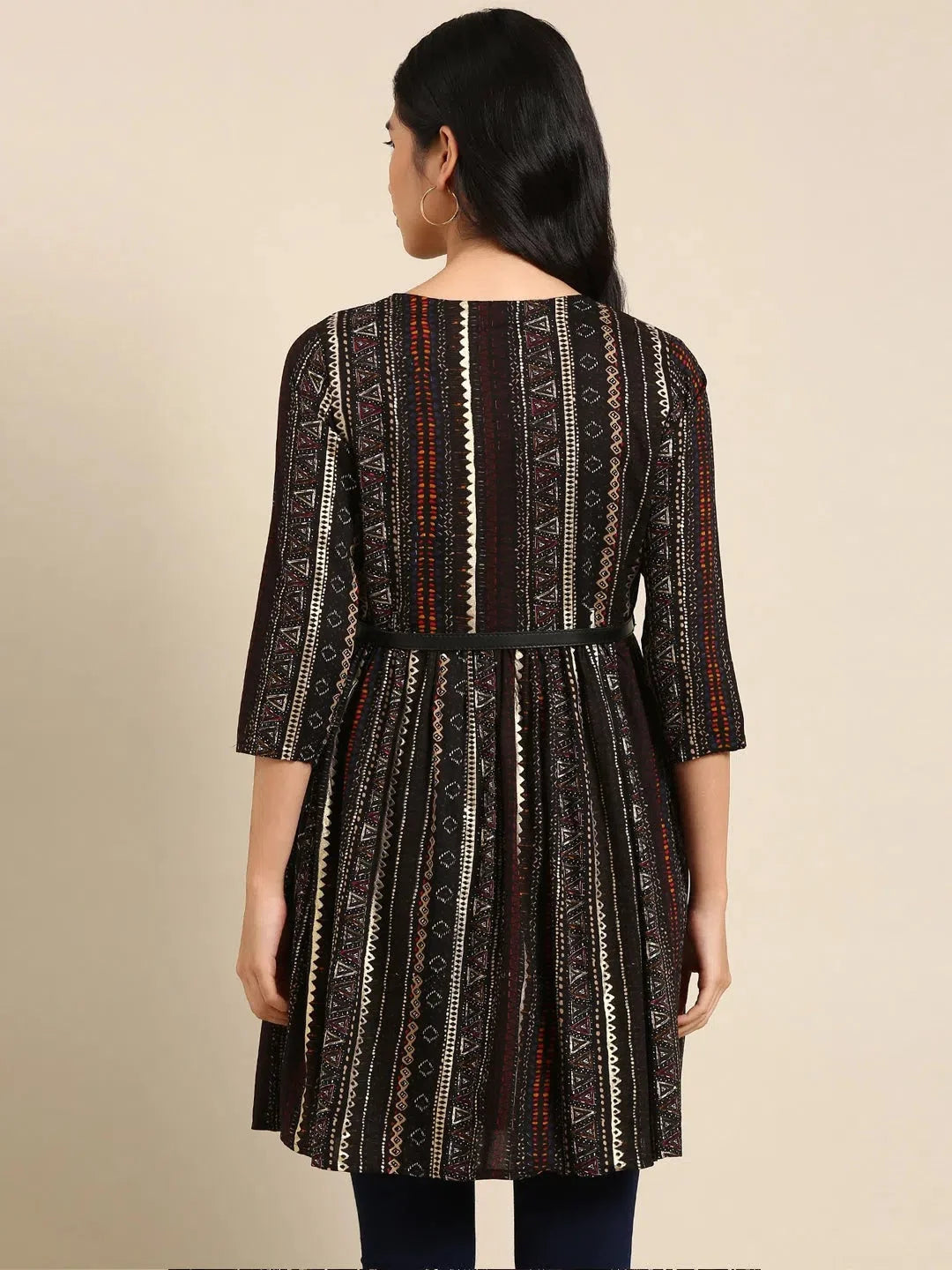 Black Embellished Anarkali Kurta | Cotton Anarkali Suit Set