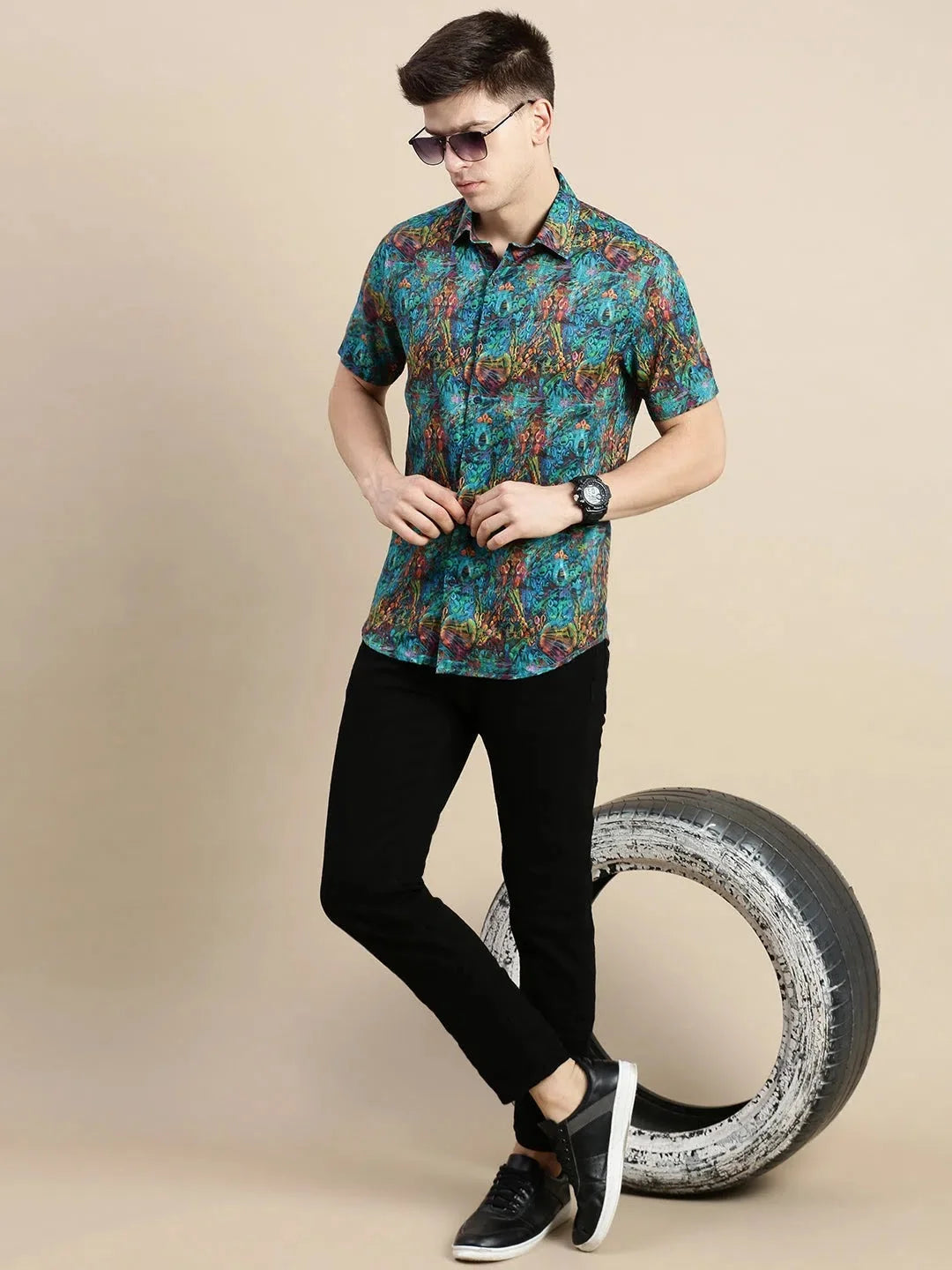 Men's Multi Graphic Shirt | Abstract Printed Shirt DesiQlo