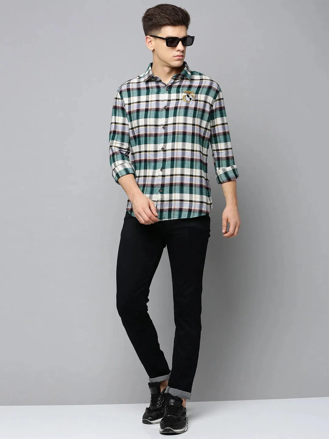 Festive Multi Checked Mens Shirt - Cotton Casual Shirt | DesiQlo