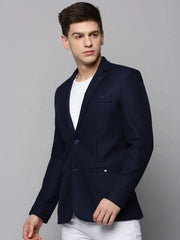 Men Navy Solid Blazer-AR-031-Navyblue