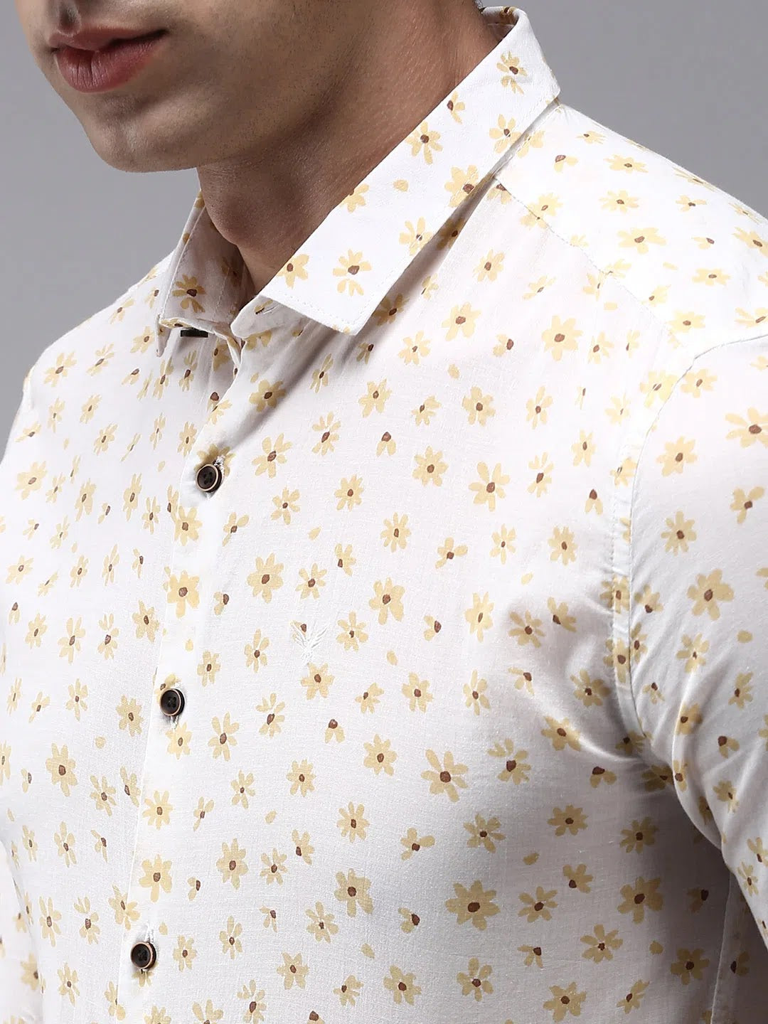 White Printed Mens Shirt | Casual Cotton Printed Shirt