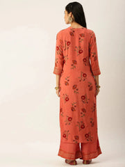 Women's Orange Printed Kurta Sets-GW-2400-Rust