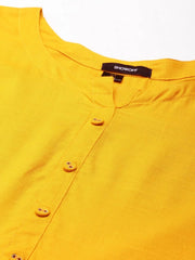 Women's Yellow Solid Straight Kurti-BGR-001-Yellow