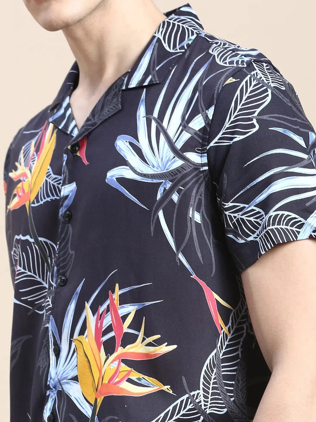 Men's Black Printed Casual Co ord Set | Stylish  | Elegant Design