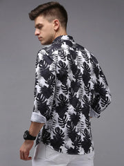Men White Printed Casual Shirt-KELVENPRINT-1411-White