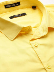 Men Yellow Solid Casual Casual Shirts-TAVANTAPLAIN-5512-Yellow