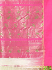 Maroon Cotton Saree With Zari Borders-MA64BCT401190050