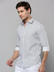 Men White Solid Casual Shirt-ELICAPRINT-4822-White