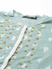 Women's Sea Green Solid Anarkali Kurta-GW-2223-Seagreen