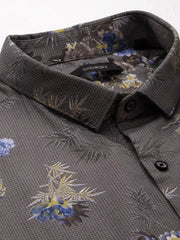 Men Grey Printed Casual Shirt-PARKERPRINT-1543-Grey