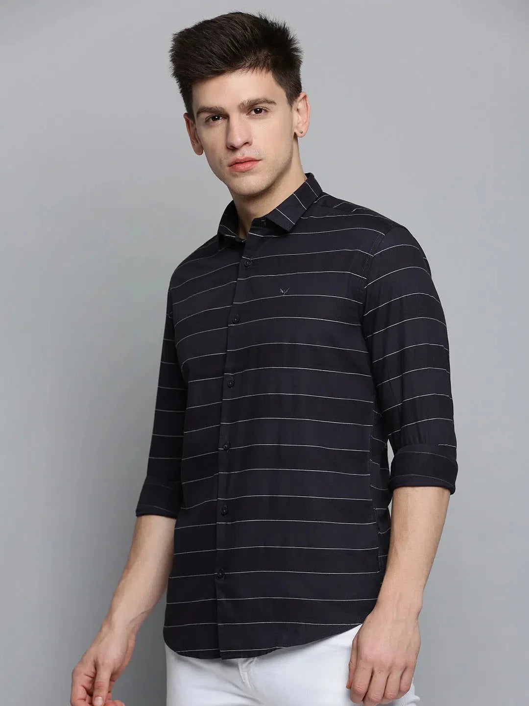 Trendy Black Solid Mens Shirt - Cotton Casual Shirt | DesiQlo