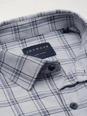 Men Grey Checked Casual Shirt-DALTONCHECKS-4100-Grey