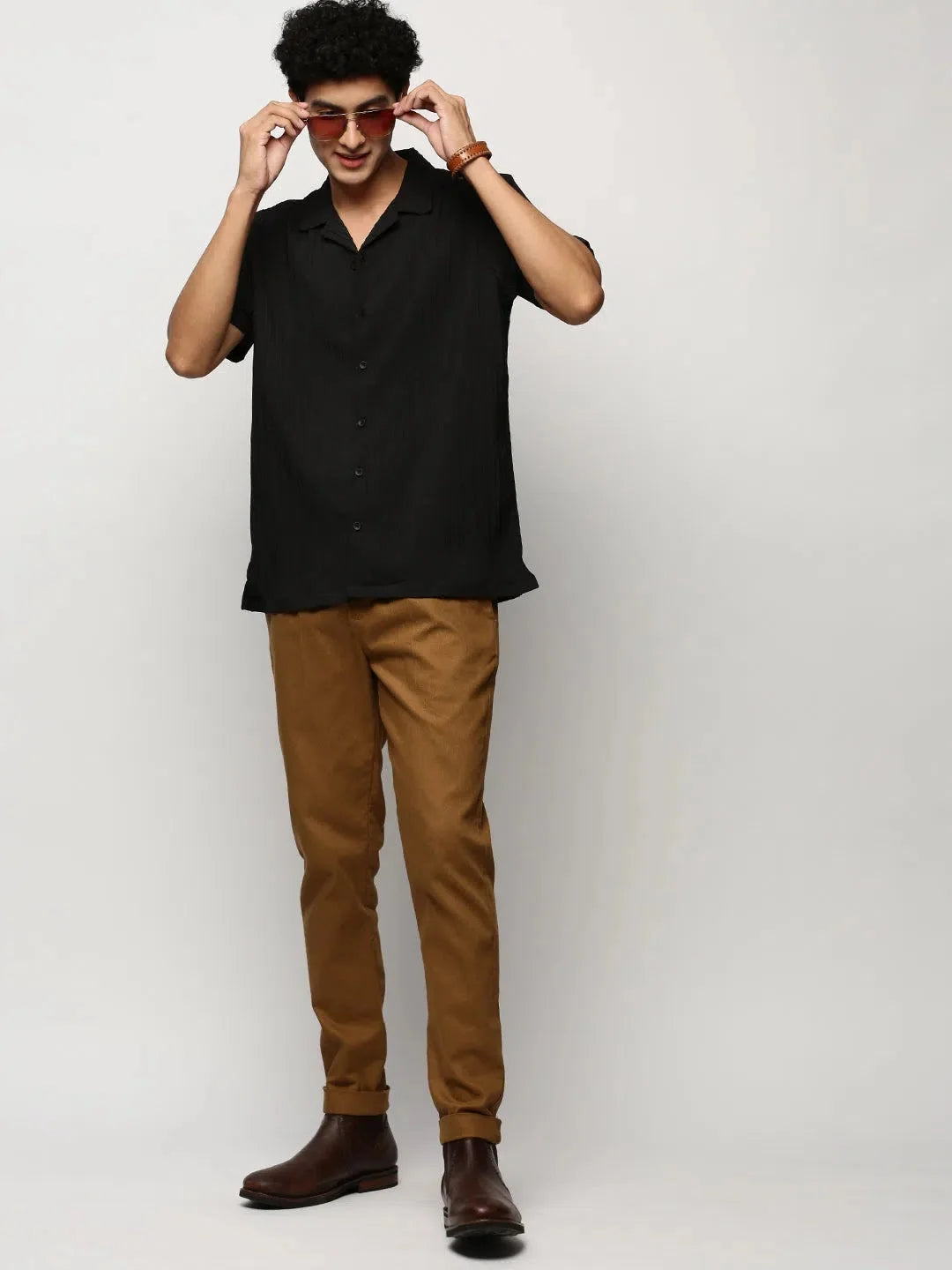 Men's Black Striped Shirt - Designer Cotton Shirt | DesiQlo