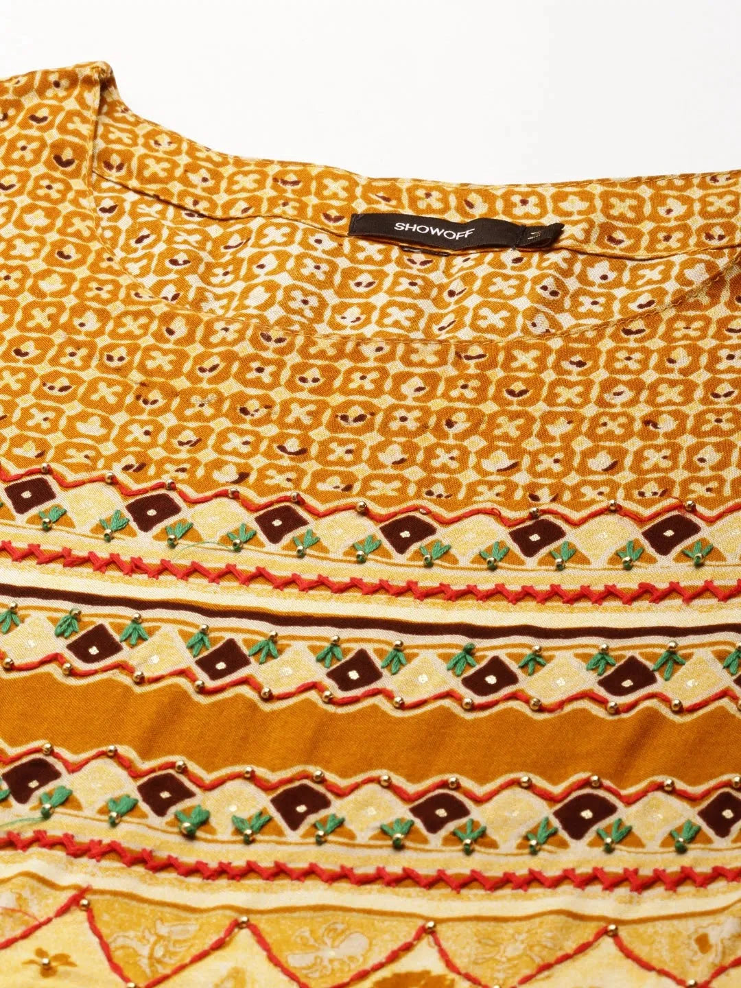 Mustard Printed Anarkali Kurta | Cotton Anarkali Kurtis for Women