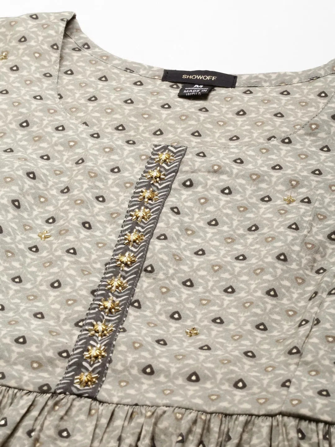 Taupe Ethnic Motifs Kurta Set | Designer Women's Kurta Sets