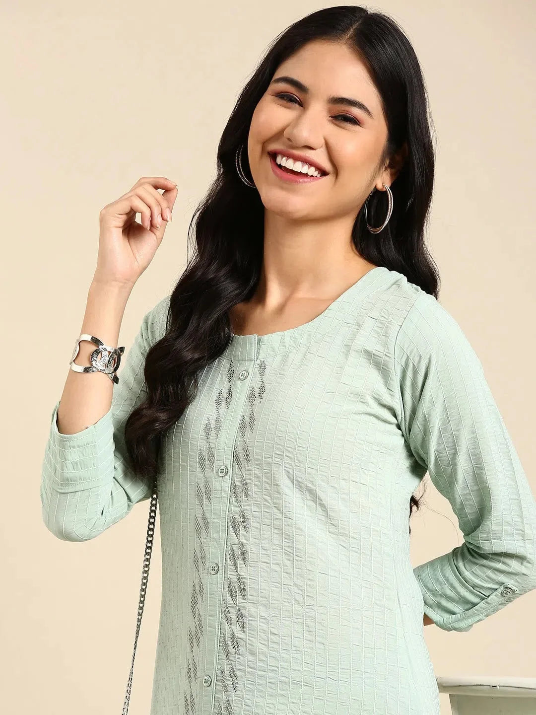 Green Solid Kurta for Women | Stylish Indian Kurtas