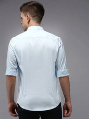 Men Blue Solid Casual Shirt-BOLDPLAINE-1615-Blue