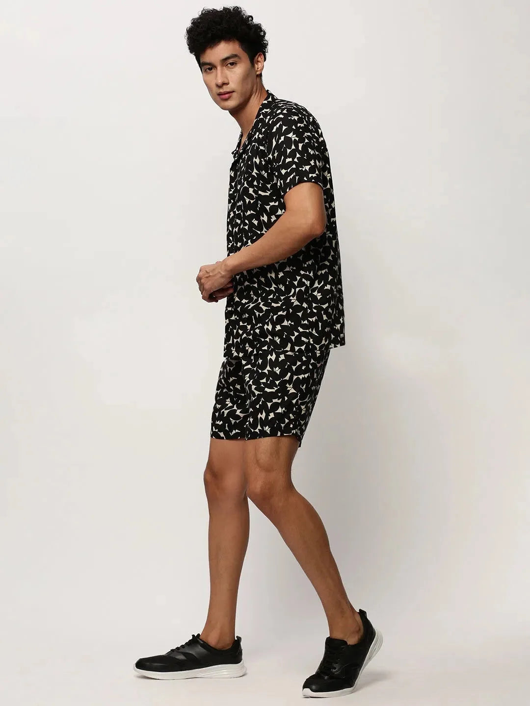 Men's Black Printed Casual Co ords | Showoff Trendy Sets